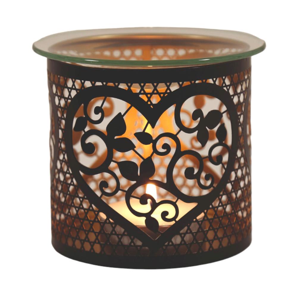 Aroma Black & Gold Heart Jar Sleeve & Wax Melt Warmer £6.29